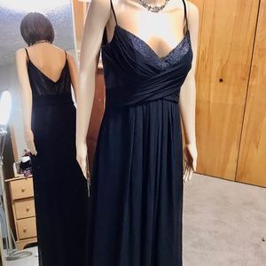 NWT Black Sequin, Chiffon Formal Dress - Size 14
